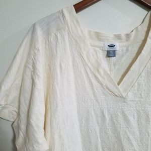 Old Navy Boho Embroidered Cream Colored Blouse